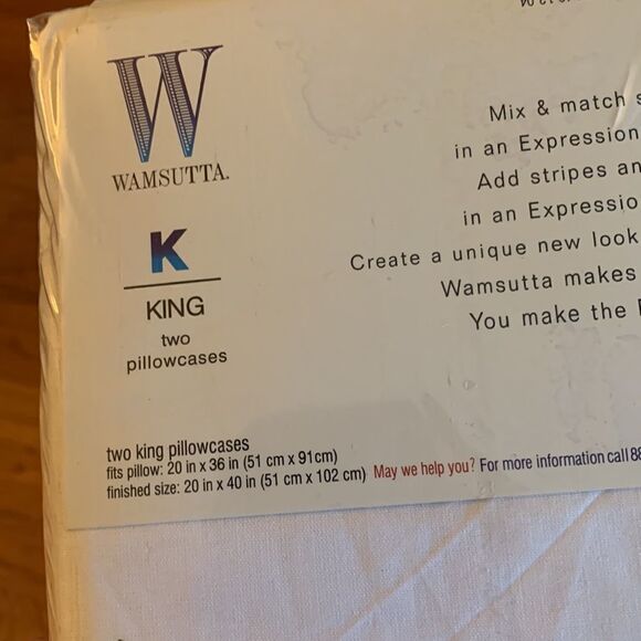 WAMSUTTA 300 thread count king size set of two pillowcases white. - Picture 4 of 5